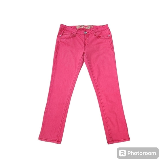 Wallflower Red Non Denim Low Rise Skinny Ankle Juniors Jeans Size 11 - Picture 1 of 11